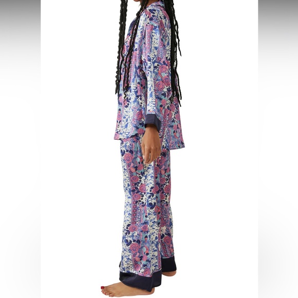 Free People Pink and Blue Floral Pajama Set - Picture 2 of 14